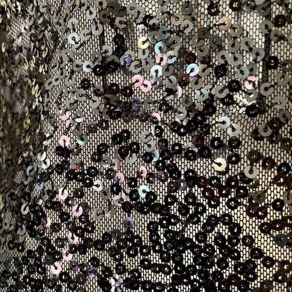 Intimately Free People Sheer Black Sequin Spaghetti Strap Mini Slip Dress Size M - Picture 4 of 4